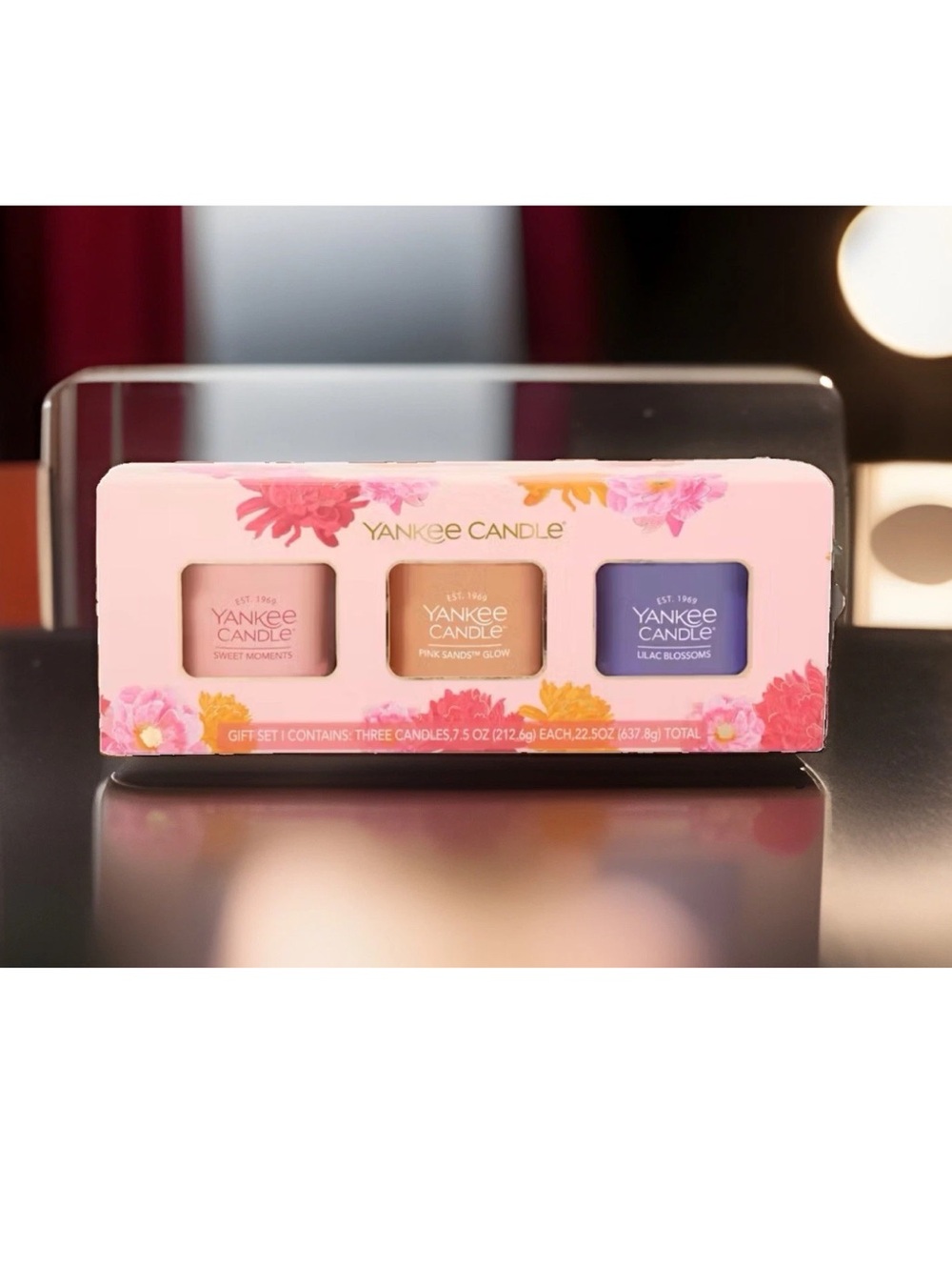 Yankee Candle Floral Pack Of 3 Candles (7.5oz Each)